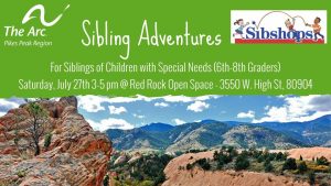 Middle School Sibshop presented by Arc Pikes Peak Region at Red Rock Canyon Open Space, Colorado Springs CO