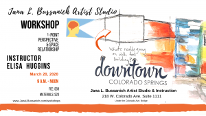 Perspective Drawing Workshop presented by Jana L Bussanich Art at Jana L Bussanich Art Studio, Colorado Springs CO