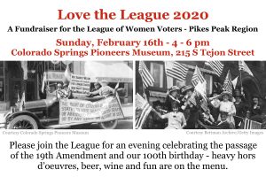 Love the League presented by League of Women Voters of the Pikes Peak Region at Colorado Springs Pioneers Museum, Colorado Springs CO