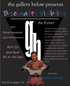 CANCELED: Bi Visibility Event presented by The Gallery Below at The Gallery Below, Colorado Springs CO