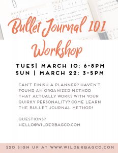 Bullet Journal 101 Workshop presented by  at ,  
