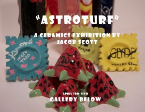 CANCELED: ‘Astroturf:’ A Ceramics Exhibition By Jacob Scott presented by The Gallery Below at The Gallery Below, Colorado Springs CO