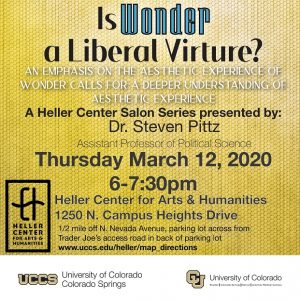 Heller Center Salon Series with Professor Steven Pittz presented by Heller Center for Arts and Humanities at UCCS at UCCS - The Heller Center, Colorado Springs CO