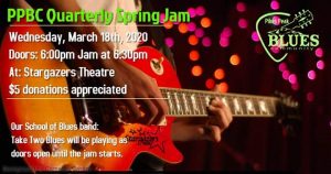 POSTPONED Until April 29: Pikes Peak Blues Community Spring Jam presented by Pikes Peak Blues Community at Stargazers Theatre & Event Center, Colorado Springs CO