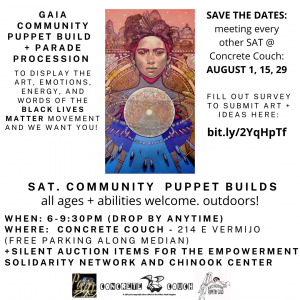 Community Puppet Build for Black Lives Matter Movement presented by Concrete Couch at ,  