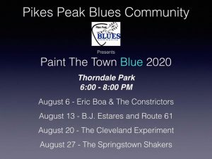 Eric Boa and the Constrictors presented by Pikes Peak Blues Community at Thorndale Park, Colorado Springs CO