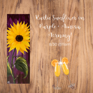 Rustic Sunflower on Purple and Mimosa Morning presented by Painting with a Twist: Downtown Colorado Springs at Painting with a Twist Colorado Springs Downtown, Colorado Springs CO