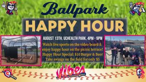 Happy Hour at the Ballpark presented by Rocky Mountain Vibes Baseball at UCHealth Park, Colorado Springs CO