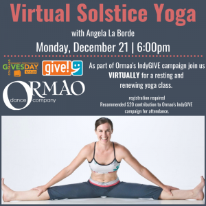 Solstice Yoga with Angela La Borde presented by Ormao Dance Company at Online/Virtual Space, 0 0