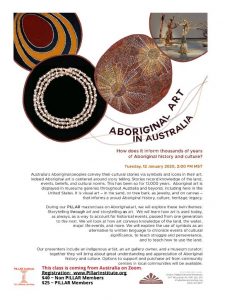 Australian Aboriginal Art, History, & Culture presented by PILLAR Institute for Lifelong Learning at Online/Virtual Space, 0 0