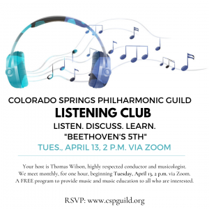Philharmonic GUILD Listening Club presented by Colorado Springs Philharmonic Guild at Online/Virtual Space, 0 0