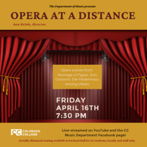 Opera at a Distance presented by Colorado College Music Department at Online/Virtual Space, 0 0