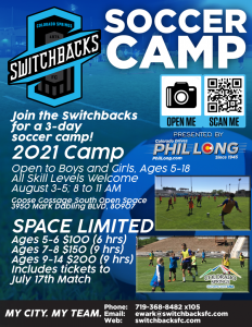 Switchbacks FC Summer Camp presented by Colorado Springs Switchbacks FC at ,  