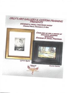 Etchings and Small Paintings Show presented by Orly's Gallery & Custom Framing at Orly's Art Gallery, Colorado Springs CO