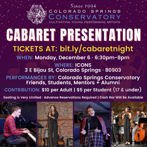Cabaret Presentation with Colorado Springs Conservatory presented by Colorado Springs Conservatory at ,  