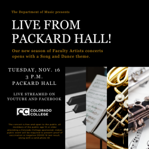 Faculty Artists Concert: Song and Dance presented by Colorado College Music Department at Colorado College: Packard Hall, Colorado Springs CO