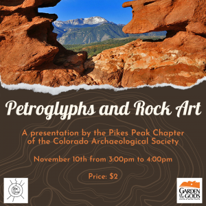 Petroglyphs and Rock Art presented by Garden of the Gods Visitor & Nature Center at Garden of the Gods Visitor and Nature Center, Colorado Springs CO