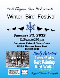 North Cheyenne Cañon Winter Birding Festival presented by North Cheyenne Cañon Winter Birding Festival at Starsmore Discovery Center, Colorado Springs CO