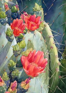 Online Blooming Cactus Watercolor Workshop presented by  at Online/Virtual Space, 0 0