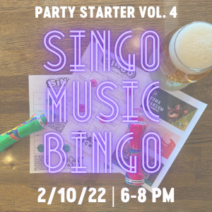 SINGO Music Bingo: Party Starter Volume 4 presented by Goat Patch Brewing Company at Goat Patch Brewing Company, Colorado Springs CO