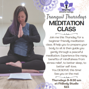 Tranquil Thursdays Meditation Class presented by  at ,  