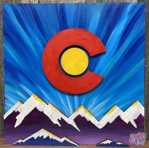 CO Flag Mountain Layers presented by Brush Crazy at Brush Crazy, Colorado Springs CO