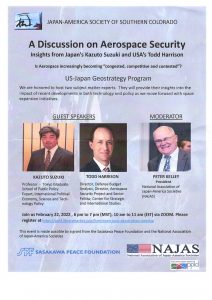 A Discussion on Aerospace Security presented by Japan-America Society of Southern Colorado at Online/Virtual Space, 0 0