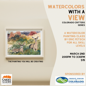 Watercolors with a View presented by Garden of the Gods Visitor & Nature Center at Garden of the Gods Visitor and Nature Center, Colorado Springs CO