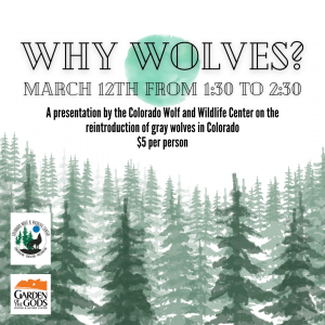 Why Wolves in Colorado presented by Garden of the Gods Visitor & Nature Center at Garden of the Gods Visitor and Nature Center, Colorado Springs CO