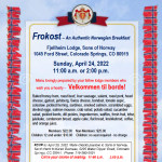 Frokost: An Authentic Norwegian Breakfast presented by Fjellheim Lodge, Sons of Norway at Viking Hall, Colorado Springs, Colorado Springs CO