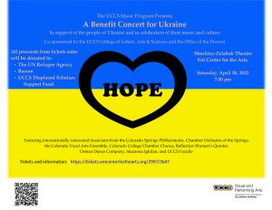A Benefit Concert for Ukraine presented by University of Colorado Colorado Springs (UCCS) at Ent Center for the Arts, Colorado Springs CO