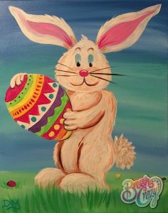 Easter Bunny with Egg presented by Brush Crazy at Brush Crazy, Colorado Springs CO