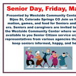 Senior Day presented by Westside Community Center at Westside Community Center, Colorado Springs CO