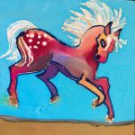 Gallery 2 - Red Pony on Silk by Mary Gorman