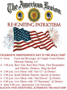 Independence Day in the Gold Camp presented by City of Cripple Creek at Cripple Creek, Cripple Creek CO
