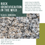Rock Identification in the Wild: Igneous Rocks presented by Garden of the Gods Visitor & Nature Center at Garden of the Gods Visitor and Nature Center, Colorado Springs CO