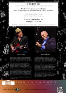 An Afternoon of Exceptional Jazz: Bruce Forman & Wayne Wilkinson presented by  at Hillside Gardens & Nursery, Colorado Springs CO