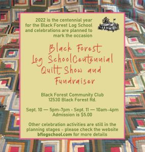 Centennial Quilt Show and Fundraiser presented by  at Black Forest Community Center, Colorado Springs CO