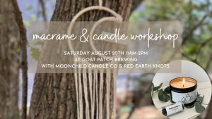 Make & Take Workshop: Red Earth Knots and Moonchild Candles Collaboration presented by Goat Patch Brewing Company at Goat Patch Brewing Company, Colorado Springs CO