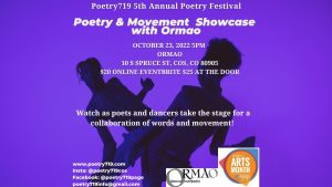 Poetry 719 Festival: Poetry and Movement presented by Ormao Dance Company at Ormao Dance Company, Colorado Springs CO
