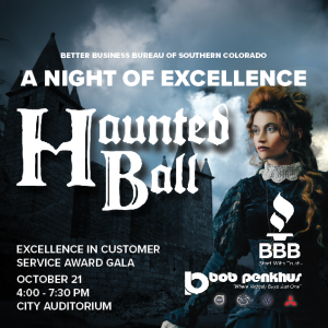 A Night of Excellence Haunted Ball presented by Better Business Bureau of Southern Colorado at Colorado Springs City Auditorium, Colorado Springs CO