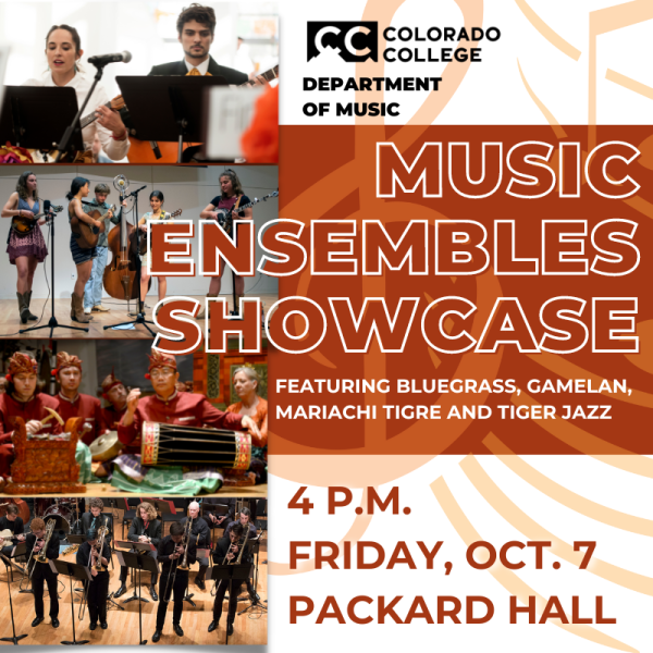 CC Music Ensembles Showcase presented by Colorado College Music Department at Colorado College: Packard Hall, Colorado Springs CO