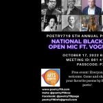 Poetry 719 Festival: National Black Poetry Day presented by Poetry 719 at Online/Virtual Space, 0 0