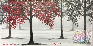 Red Tree in Mist Painting Class presented by Brush Crazy at Brush Crazy, Colorado Springs CO