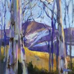 Gallery 1 - A painting of a mountain through trees entitled 'Colorado Light' by Denise Duker