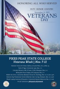 Pikes Peak State College Veterans Day Events presented by Pikes Peak State College at Pikes Peak State College: Centennial Campus, Colorado Springs CO