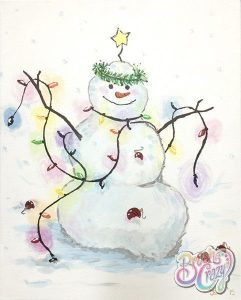 Snowman with Lights Painting Class presented by Brush Crazy at Brush Crazy, Colorado Springs CO