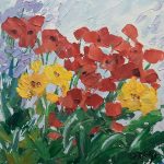 Gallery 3 - A painting of red and yellow flowers
