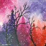 Pine Trees in Shades of Pink Class presented by Brush Crazy at Brush Crazy, Colorado Springs CO
