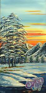 Sunrise Winter Mountain Scene Class presented by Brush Crazy at Brush Crazy, Colorado Springs CO